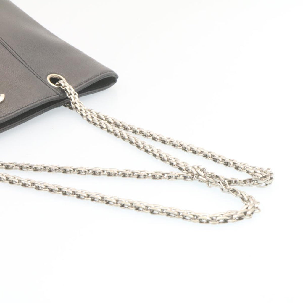 CHANEL Caviar Skin Chain Shoulder Bag Leather Black CC  28395A