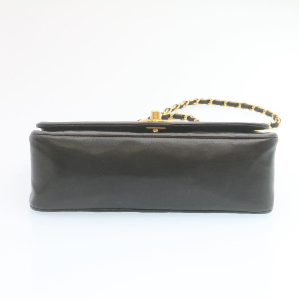 CHANEL Chain Turn Lock Diana Matelasse Shoulder Bag Lamb Skin Black  28470A
