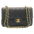 CHANEL Classic Matelasse 23 Chain Flap Shoulder Bag Lamb Skin Black  28634A