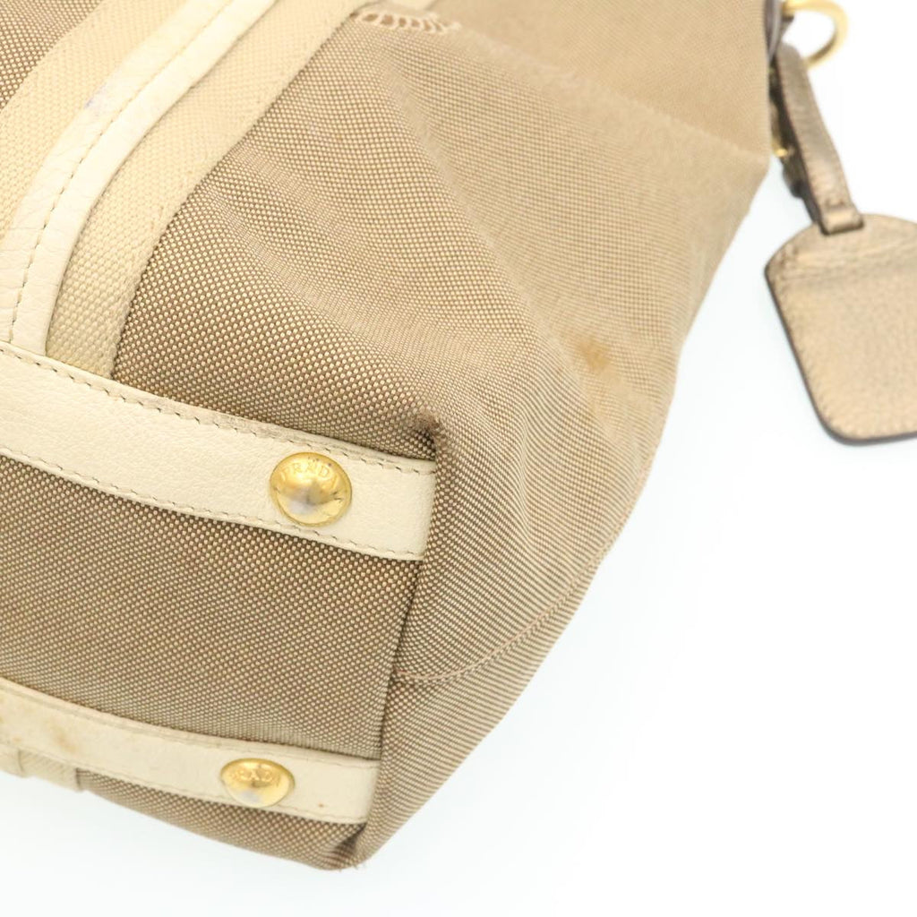 PRADA Shoulder Bag Canvas Khaki  28739