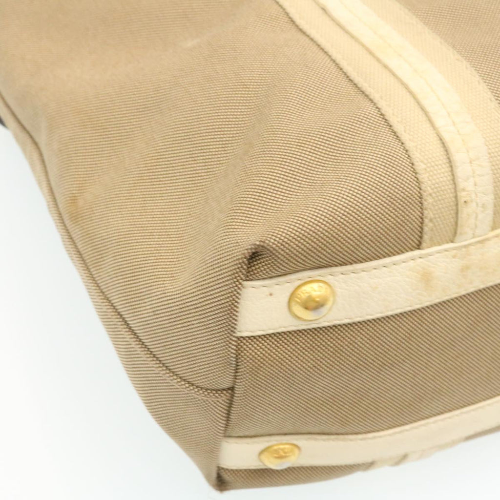 PRADA Shoulder Bag Canvas Khaki  28739