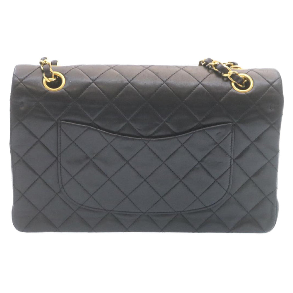 CHANEL Classic Matelasse 25 Chain Flap Shoulder Bag Lamb Skin Black  29001A