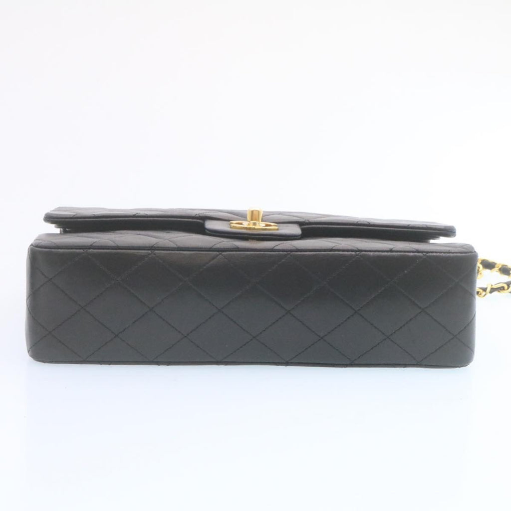 CHANEL Classic Matelasse 25 Chain Flap Shoulder Bag Lamb Skin Black  29001A