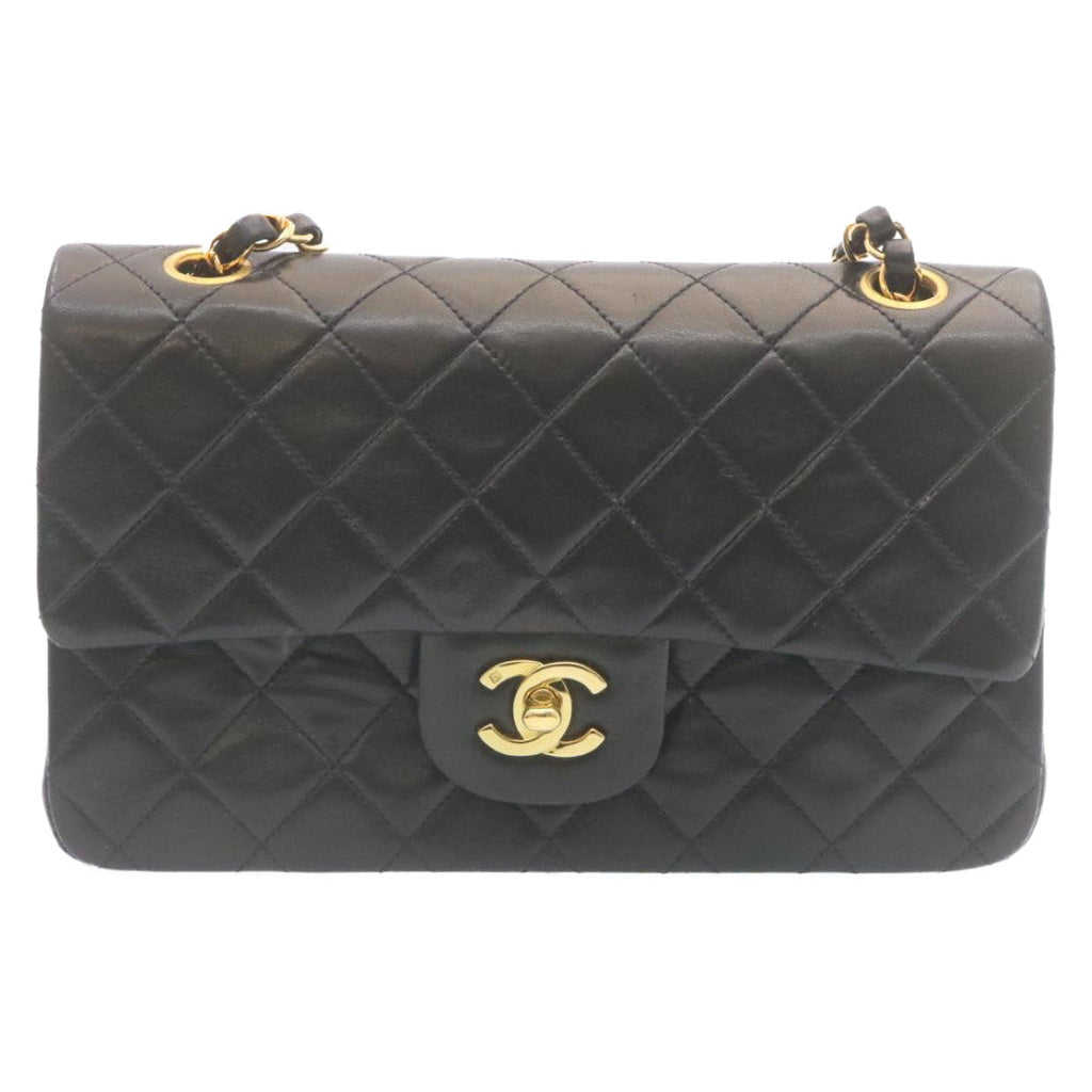 CHANEL Classic Matelasse 23 Chain Flap Shoulder Bag Lamb Skin Black  29002A