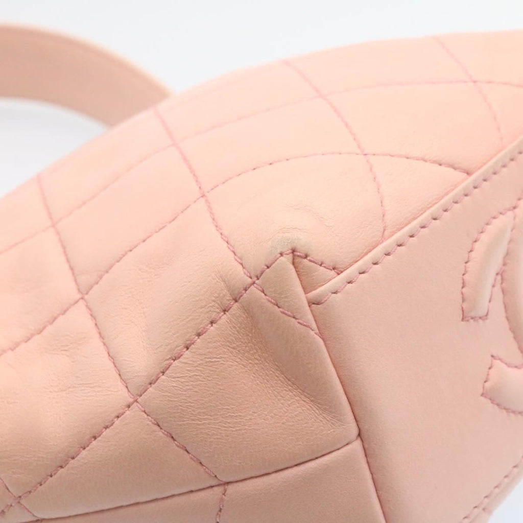 CHANEL Matelasse Hand Bag Lamb Skin Pink CC  29107A