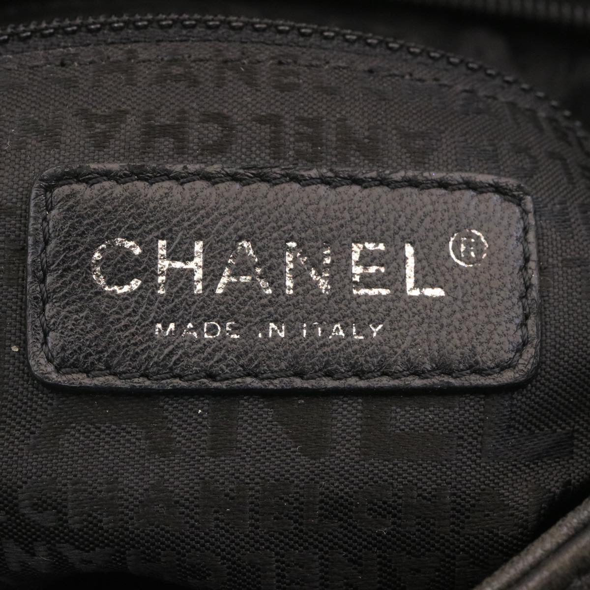 CHANEL Matelasse Chain Shoulder Bag Leather Black CC  29121A