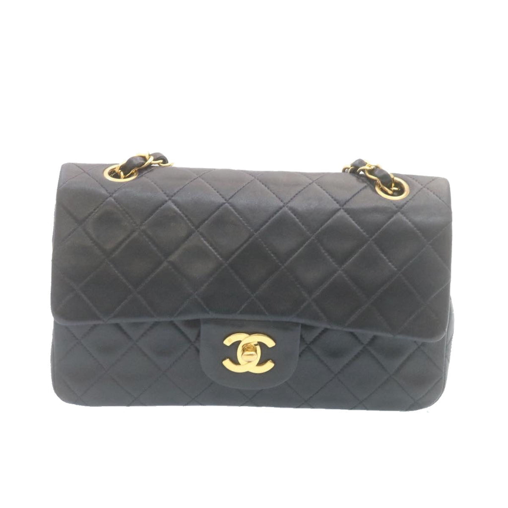 CHANEL Classic Matelasse 23 Chain Flap Shoulder Bag Lamb Skin Black  29130A