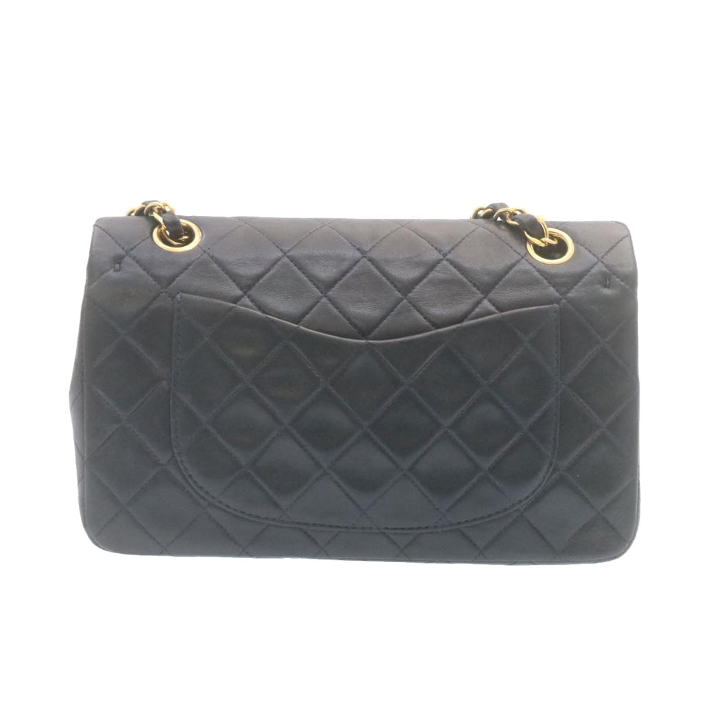 CHANEL Classic Matelasse 23 Chain Flap Shoulder Bag Lamb Skin Black Auth 29130A