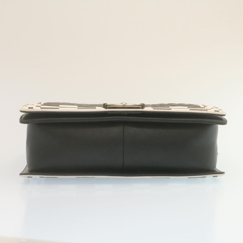 CHANEL Matelasse Boy  Chain Shoulder Bag Lamb Skin Black CC  29190A