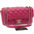 CHANEL Matelasse Coco Rain Double Chain Shoulder Bag Lamb Skin Pink  29191A