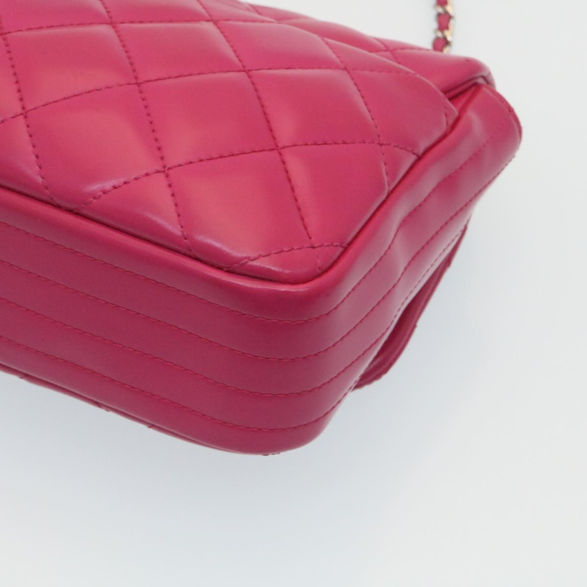 CHANEL Matelasse Coco Rain Double Chain Shoulder Bag Lamb Skin Pink  29191A