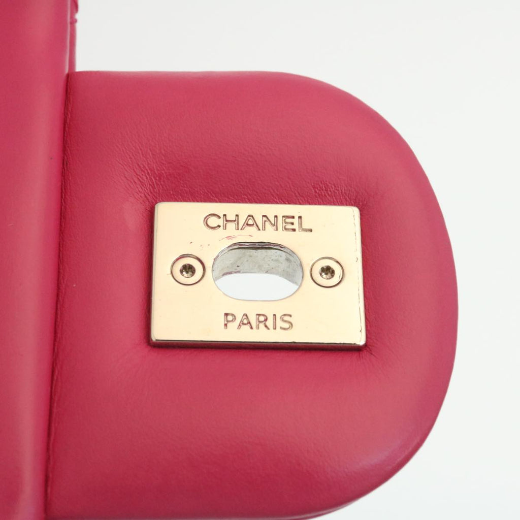 CHANEL Matelasse Coco Rain Double Chain Shoulder Bag Lamb Skin Pink  29191A