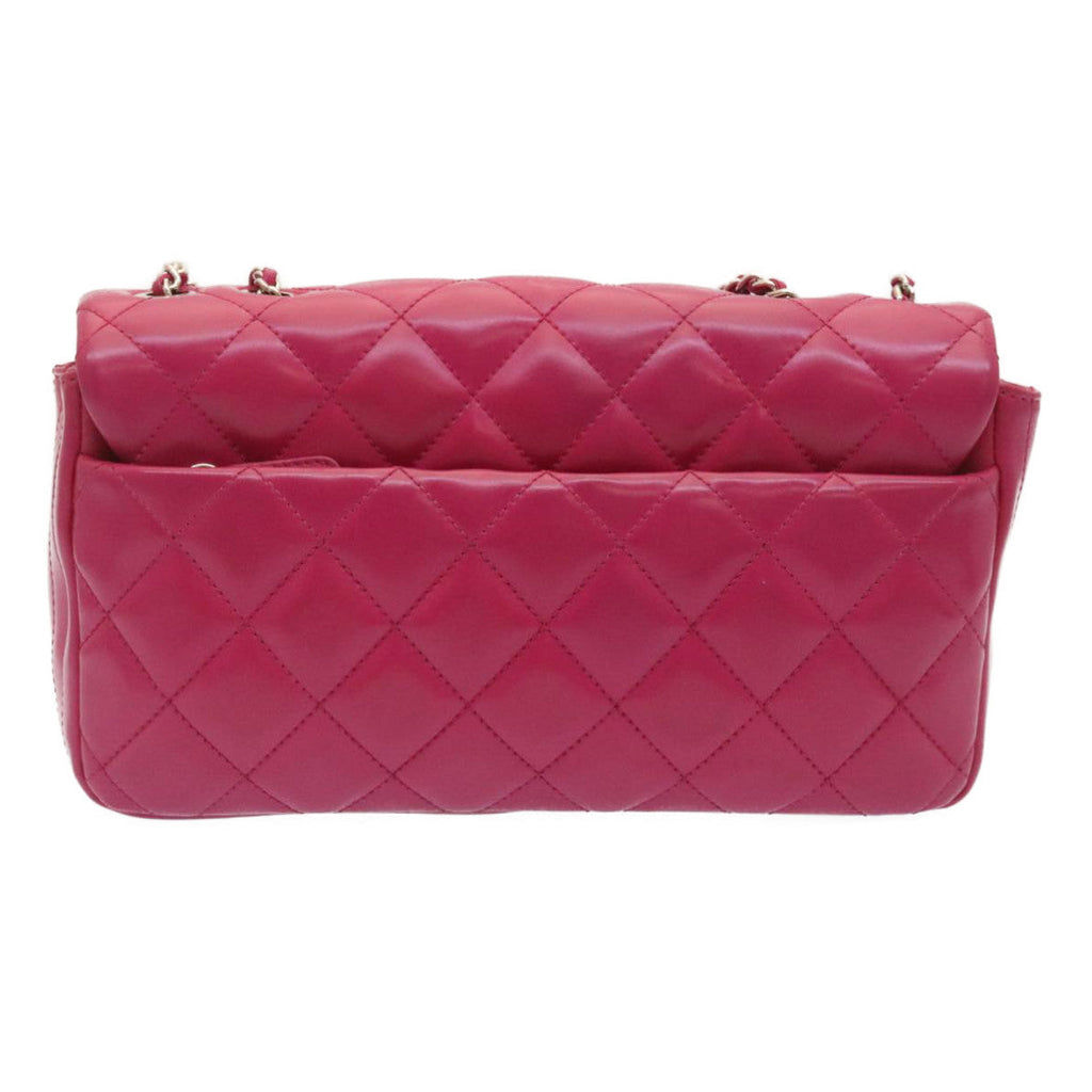 CHANEL Matelasse Coco Rain Double Chain Shoulder Bag Lamb Skin Pink  29191A
