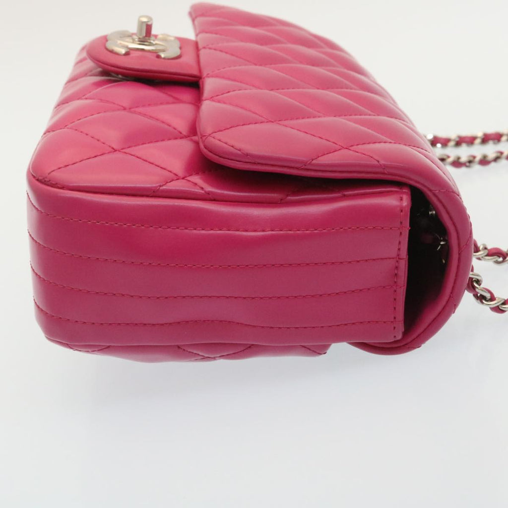 CHANEL Matelasse Coco Rain Double Chain Shoulder Bag Lamb Skin Pink  29191A