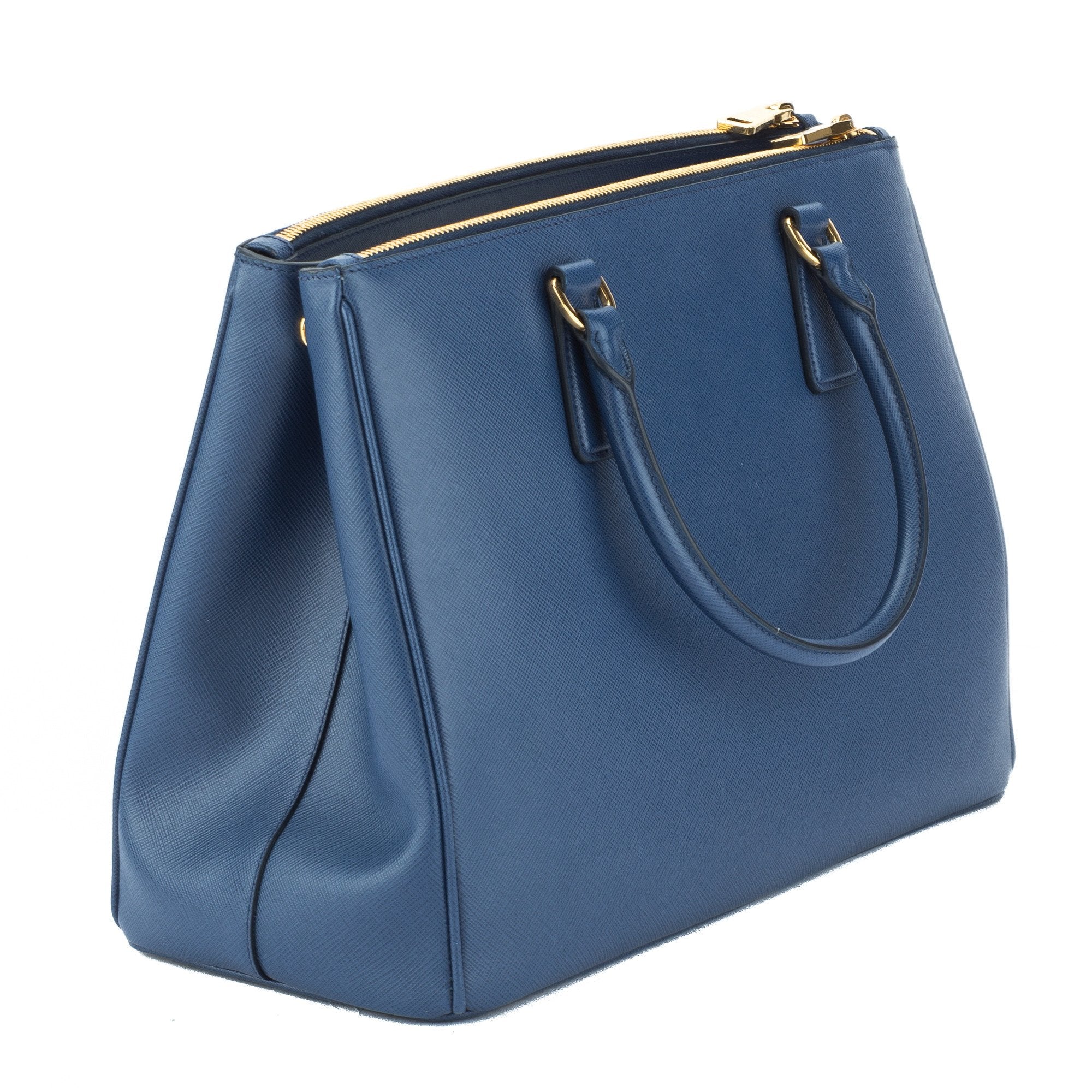 Prada Blue Borsa Saffiano Lux Double-Zip Tote (New with Tags)