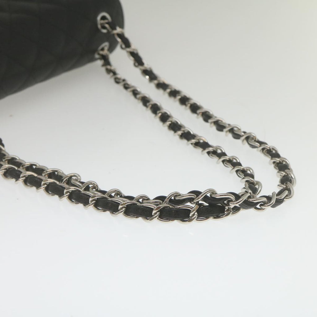 CHANEL Caviar Skin Chain Double Flap Big Matelasse ShoulderBag Black  29507A