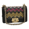 CHANEL Boy  Chain Shoulder Bag Tile Black Multicolor CC  29551A