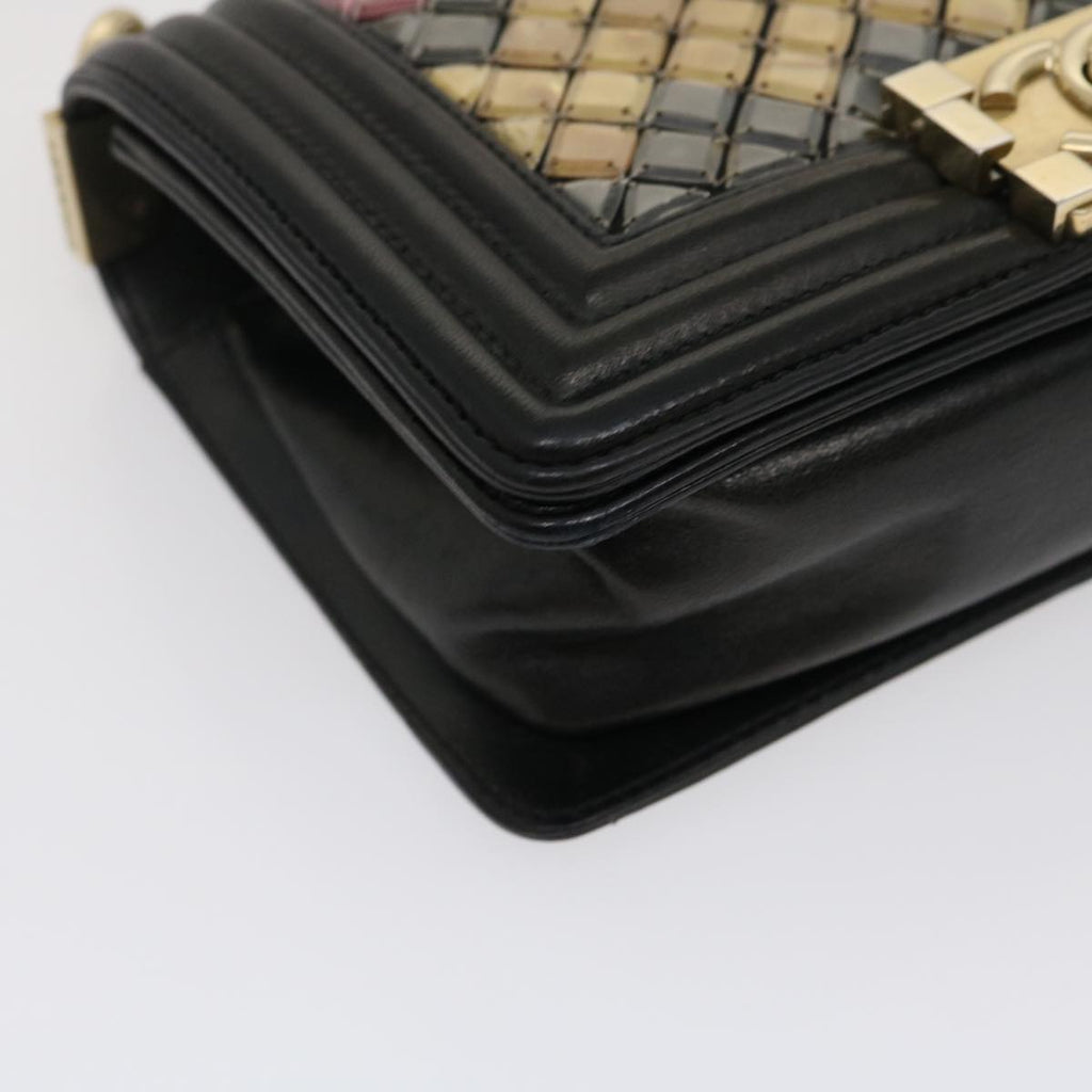 CHANEL Boy  Chain Shoulder Bag Tile Black Multicolor CC  29551A