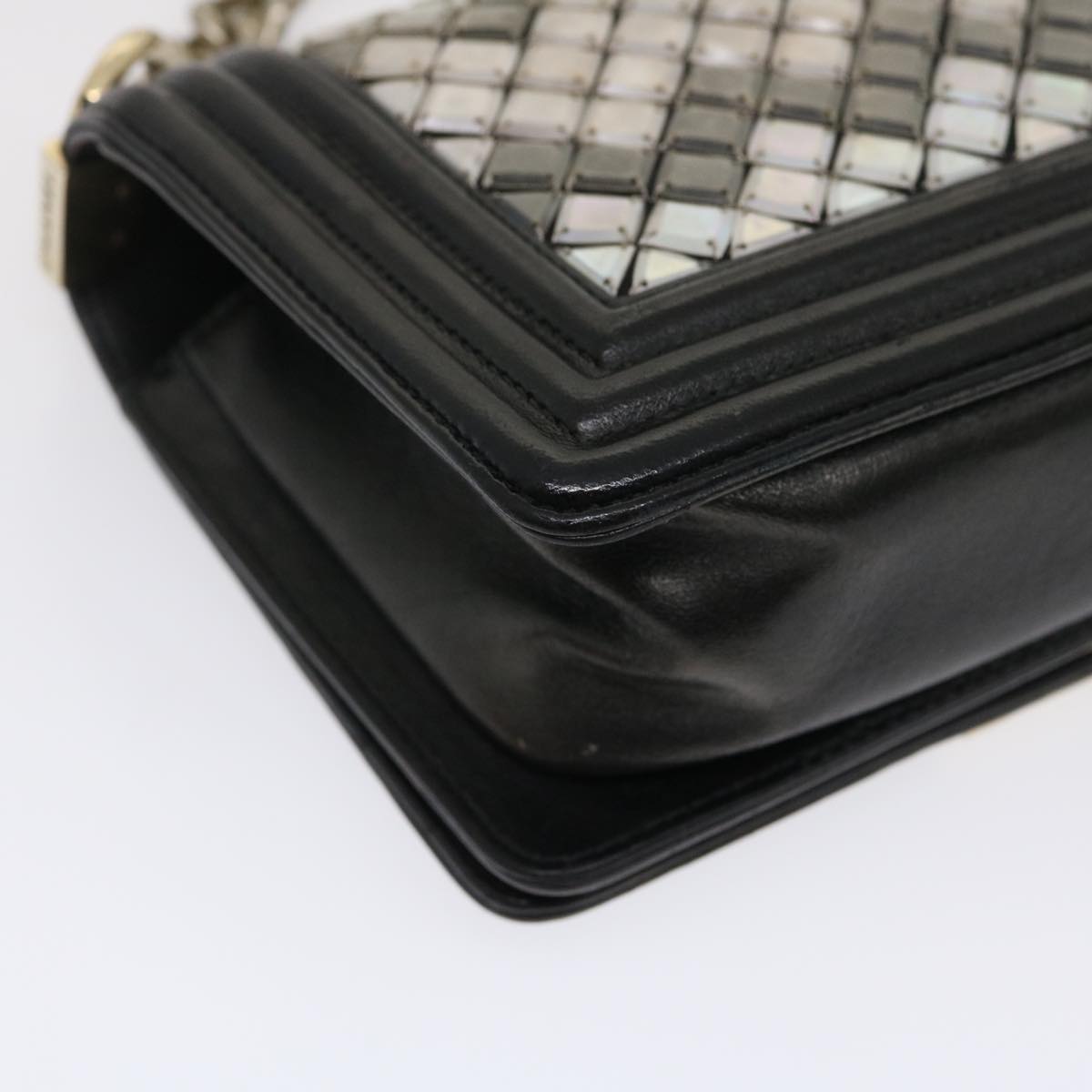 CHANEL Boy  Chain Shoulder Bag Tile Black Multicolor CC  29551A
