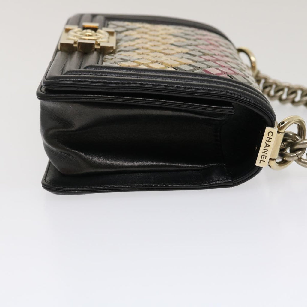 CHANEL Boy  Chain Shoulder Bag Tile Black Multicolor CC  29551A