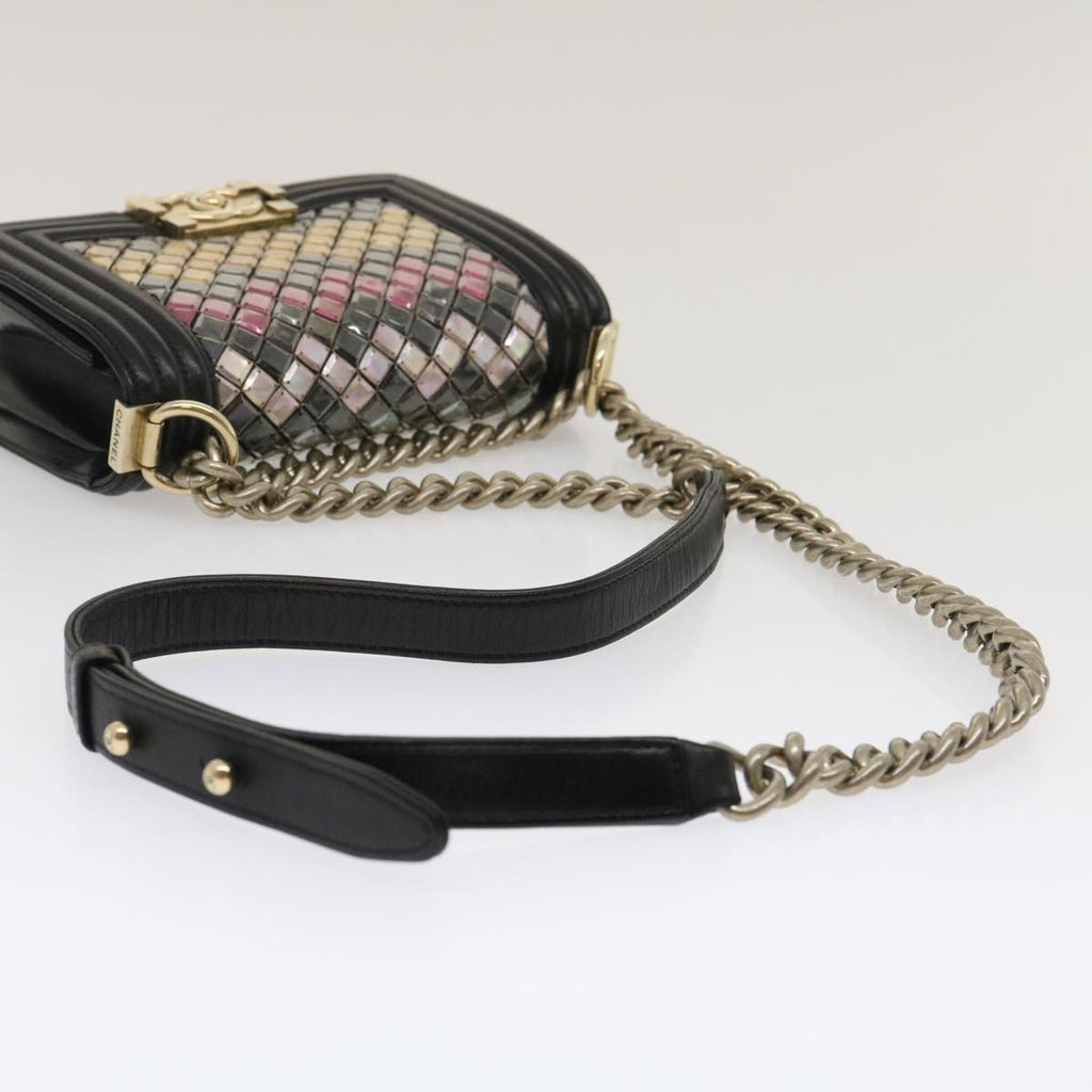 CHANEL Boy  Chain Shoulder Bag Tile Black Multicolor CC  29551A