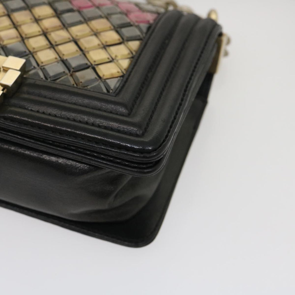 CHANEL Boy  Chain Shoulder Bag Tile Black Multicolor CC  29551A