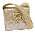 CHANEL Matelasse Shoulder Bag Lamb Skin Gold CC  29567A