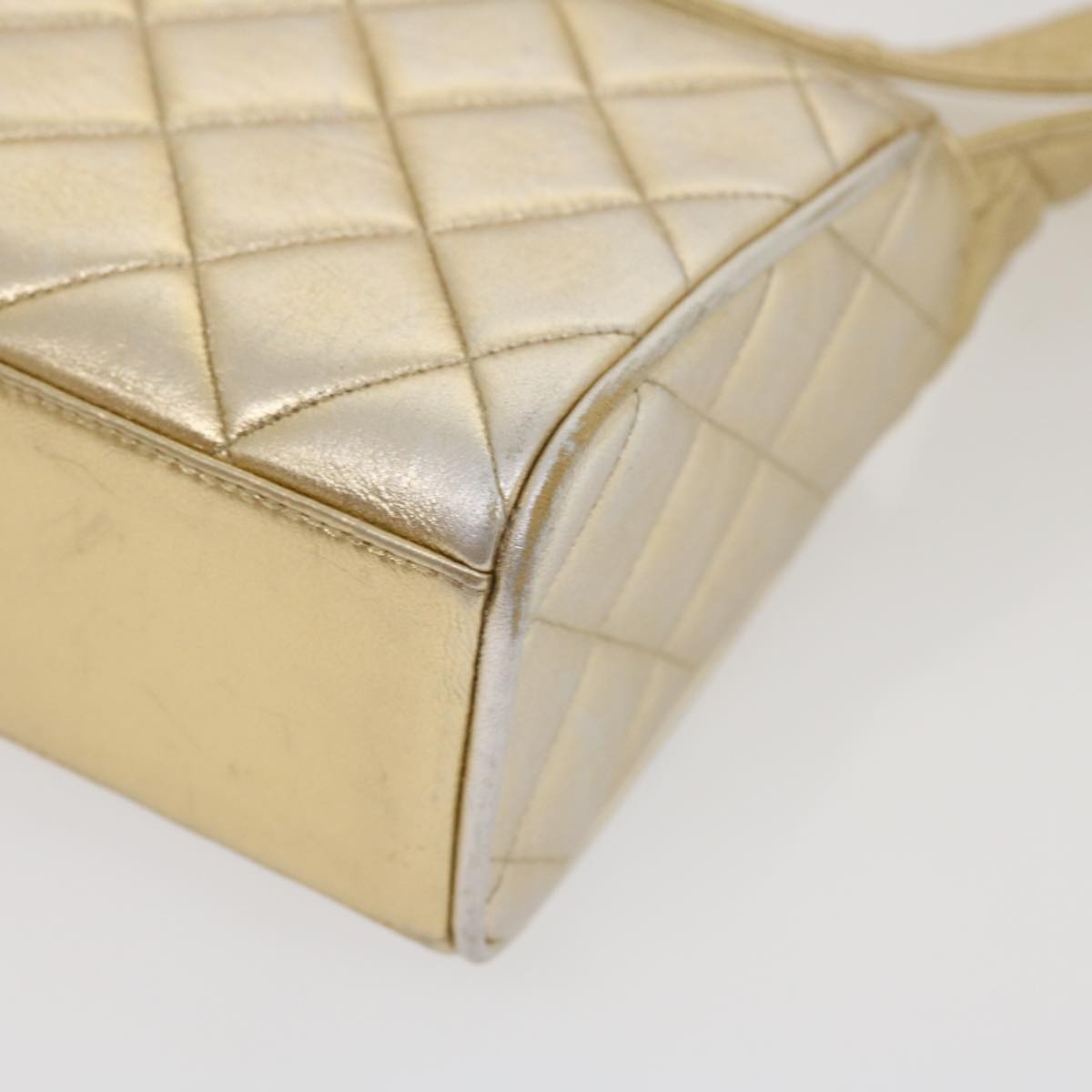 CHANEL Matelasse Shoulder Bag Lamb Skin Gold CC  29567A