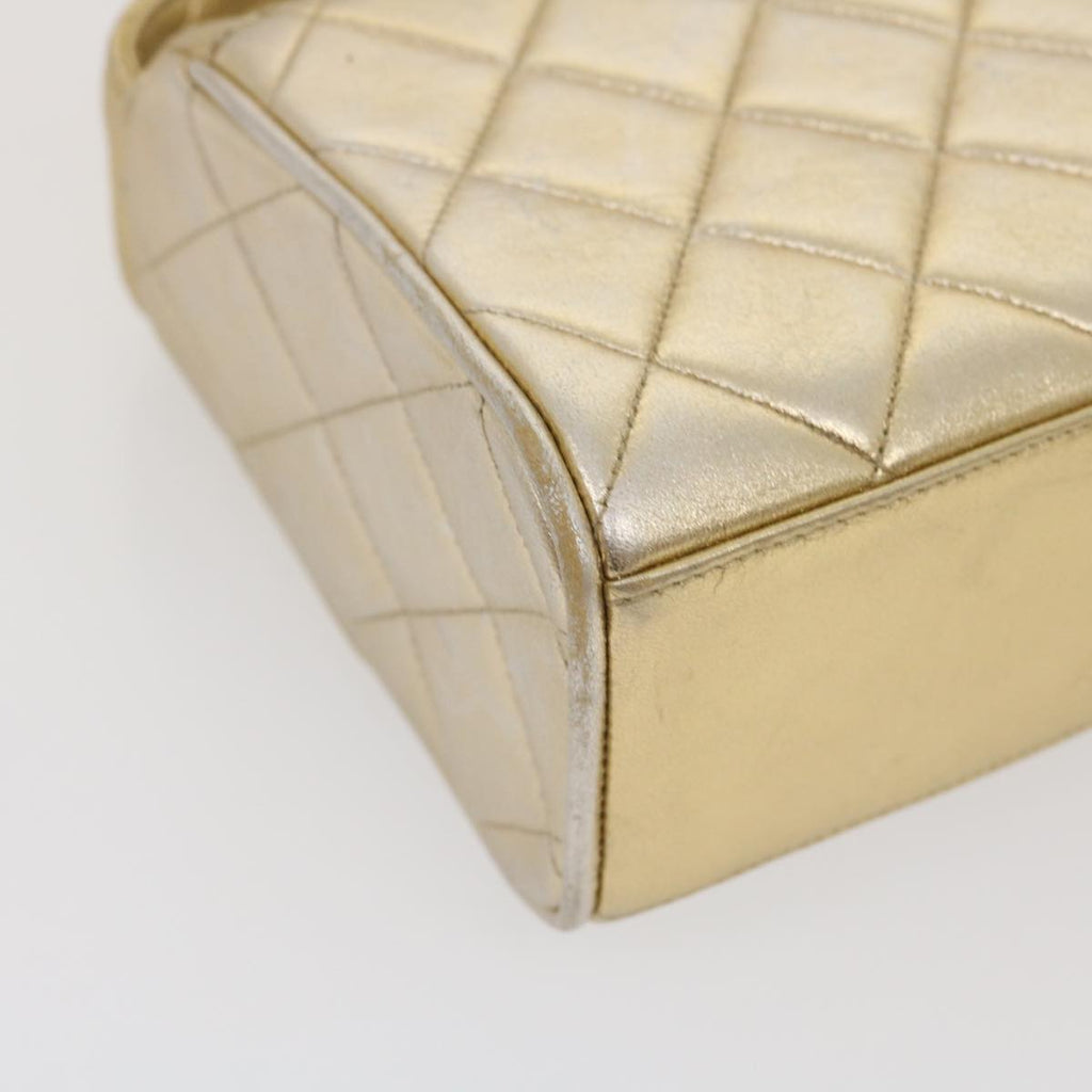 CHANEL Matelasse Shoulder Bag Lamb Skin Gold CC  29567A
