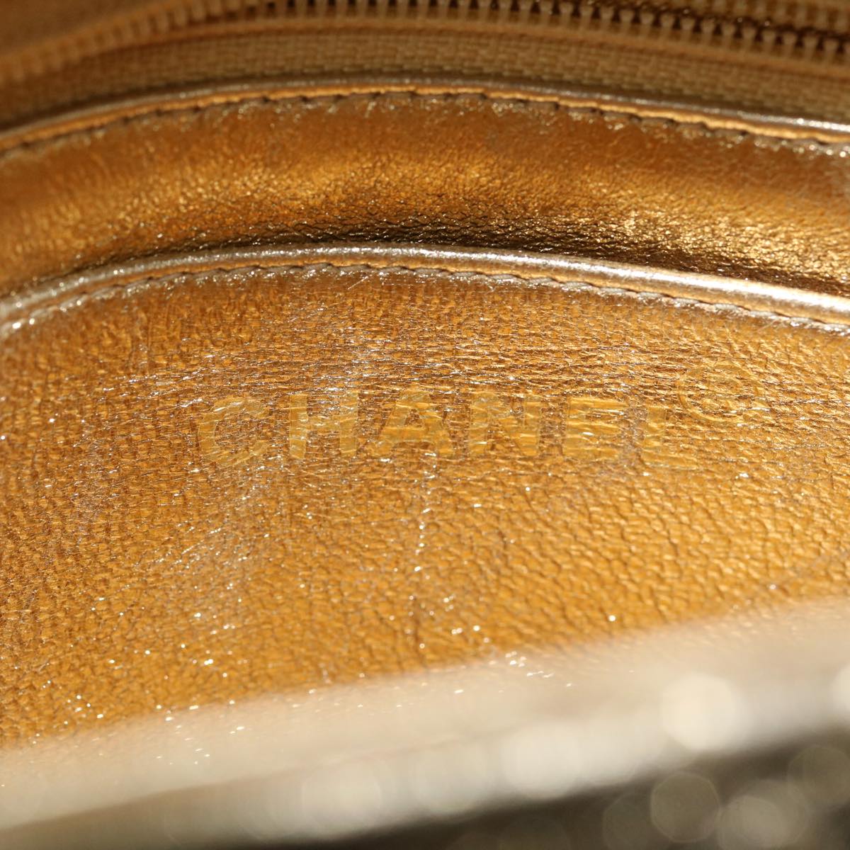 CHANEL Matelasse Shoulder Bag Lamb Skin Gold CC  29567A