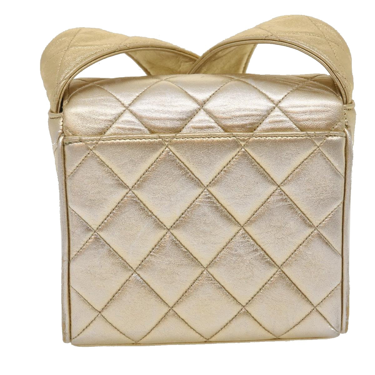 CHANEL Matelasse Shoulder Bag Lamb Skin Gold CC  29567A
