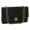 CHANEL Classic Matelasse 25 Chain Flap Shoulder Bag Lamb Skin Black  29592A
