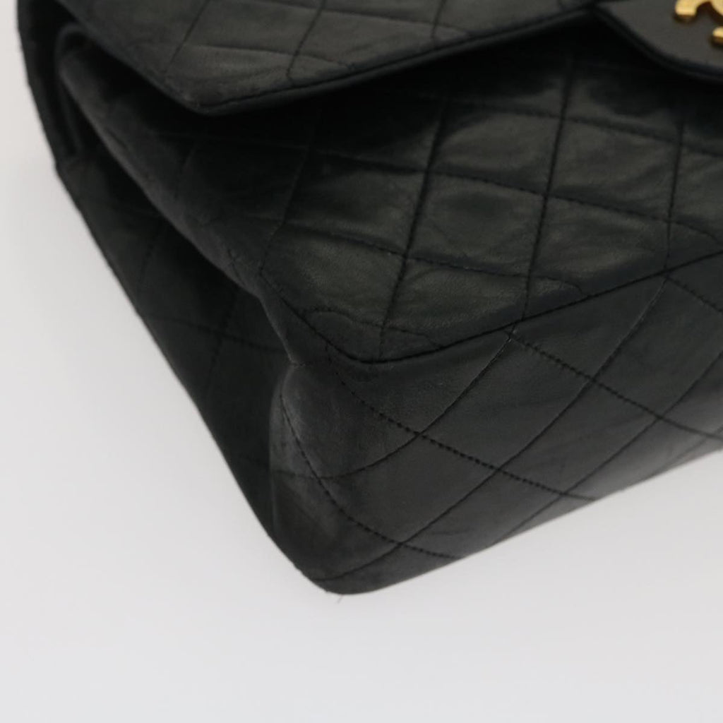 CHANEL Classic Matelasse 25 Chain Flap Shoulder Bag Lamb Skin Black  29592A