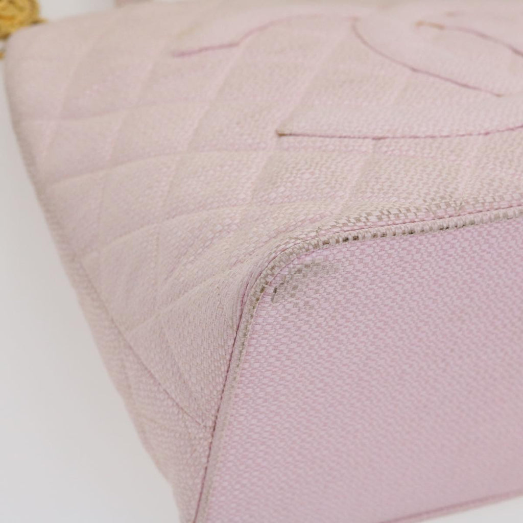 CHANEL COCO Mark Tote Bag cotton Pink CC  29713A