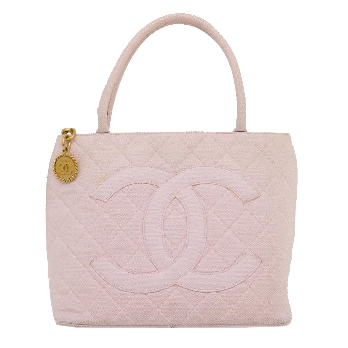 CHANEL COCO Mark Tote Bag cotton Pink CC  29713A