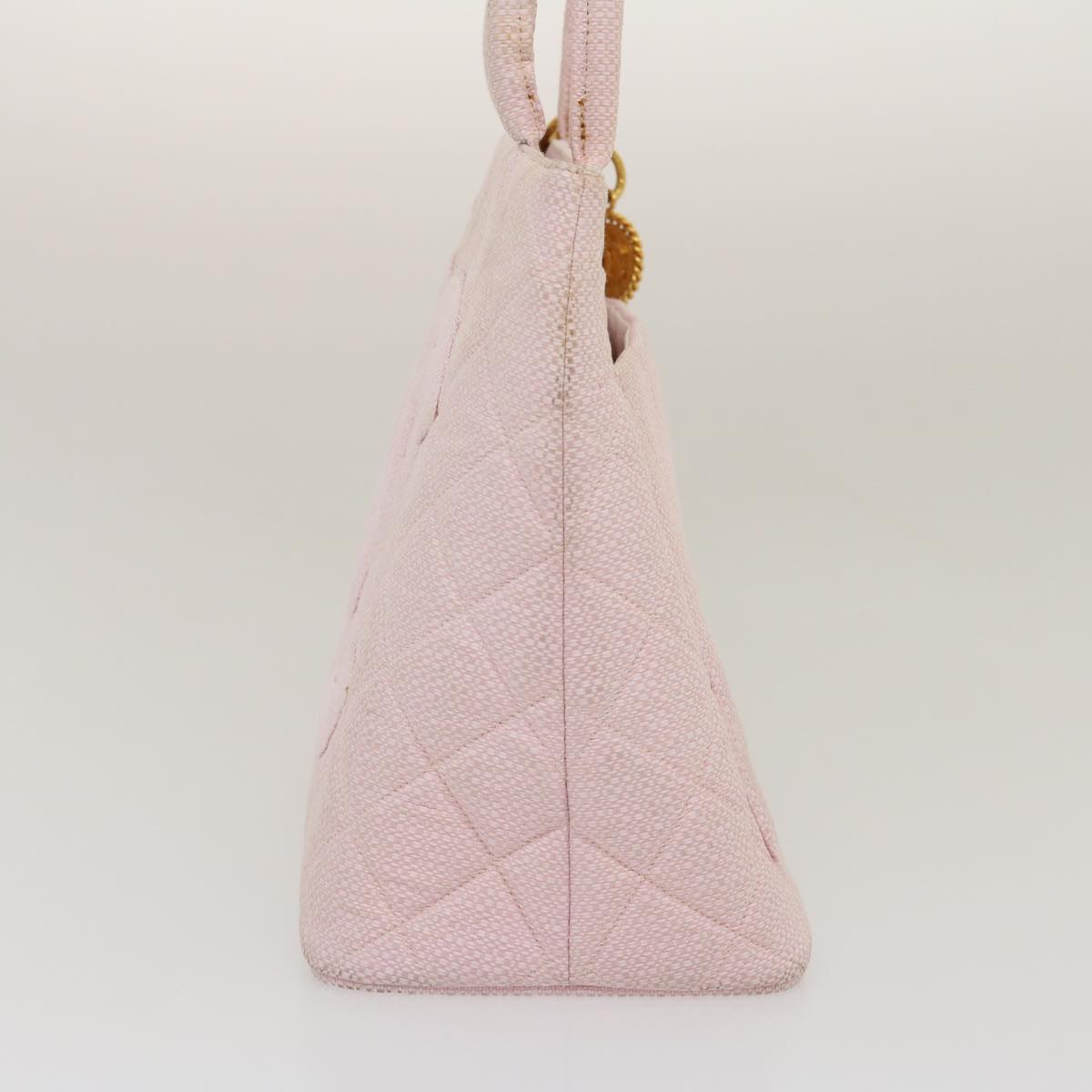 CHANEL COCO Mark Tote Bag cotton Pink CC Auth 29713A