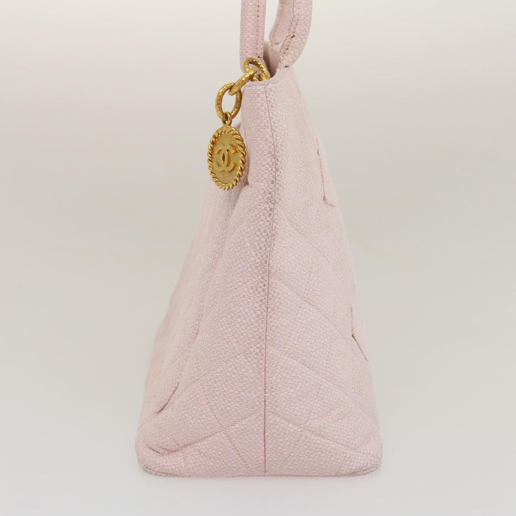 CHANEL COCO Mark Tote Bag cotton Pink CC  29713A