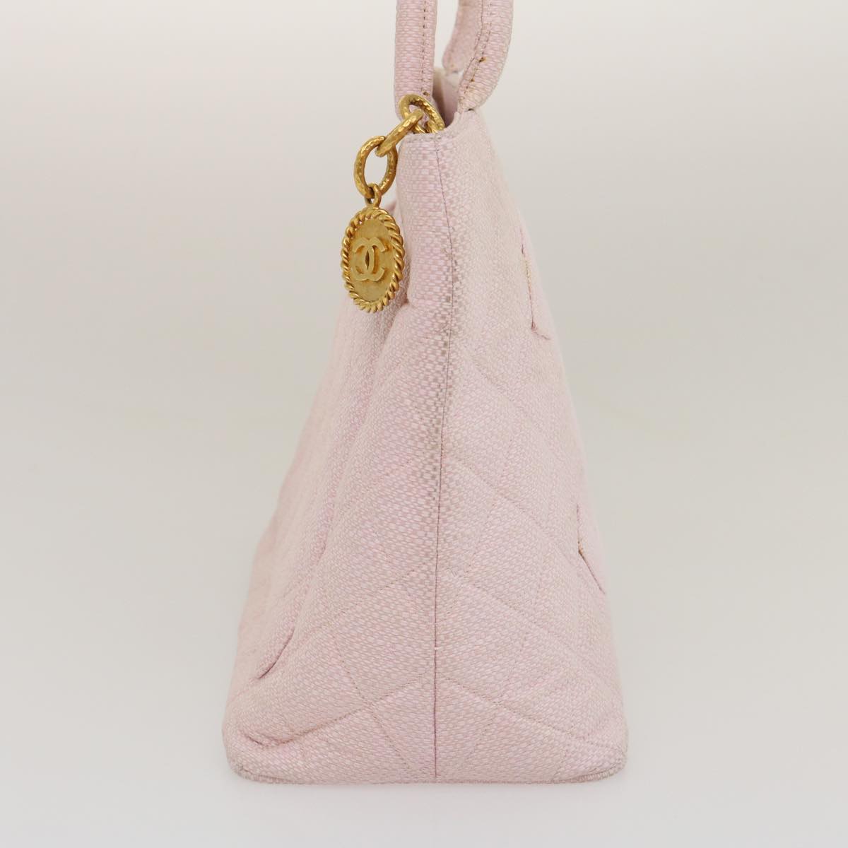 CHANEL COCO Mark Tote Bag cotton Pink CC  29713A