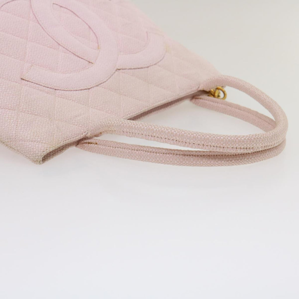CHANEL COCO Mark Tote Bag cotton Pink CC  29713A