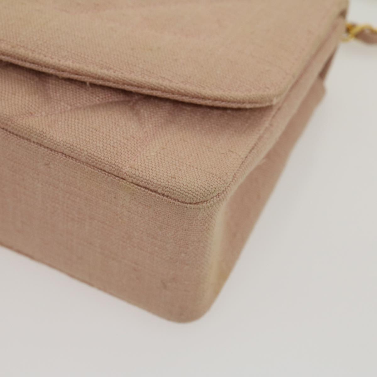 CHANEL Matelasse Turn Lock Chain Diana Shoulder Bag Canvas Pink CC  29889A