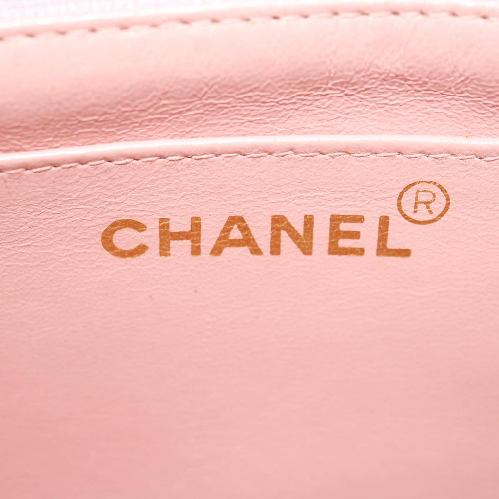 CHANEL Matelasse Turn Lock Chain Diana Shoulder Bag Canvas Pink CC  29889A