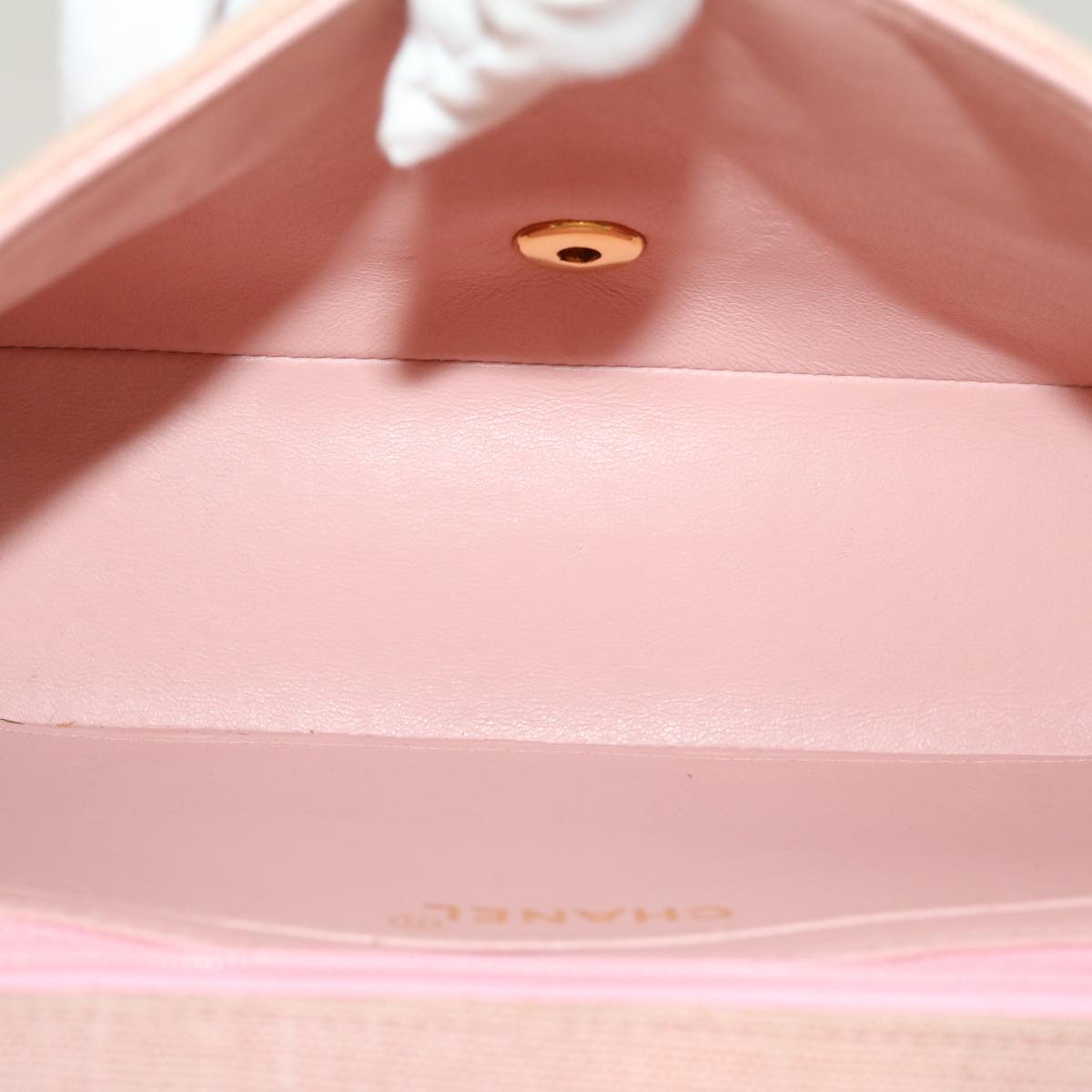 CHANEL Matelasse Turn Lock Chain Diana Shoulder Bag Canvas Pink CC  29889A
