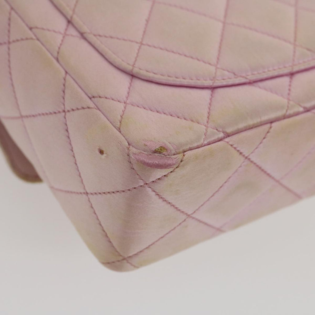 CHANEL Matelasse Hand Bag Silk Satin Pink CC Auth 29999A