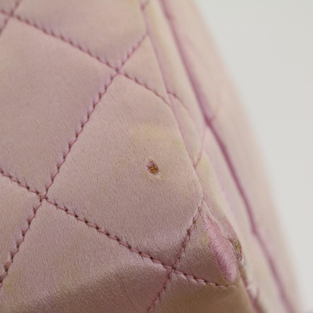 CHANEL Matelasse Hand Bag Silk Satin Pink CC  29999A