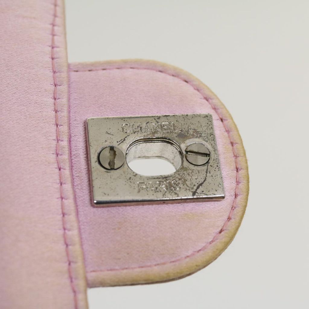CHANEL Matelasse Hand Bag Silk Satin Pink CC  29999A