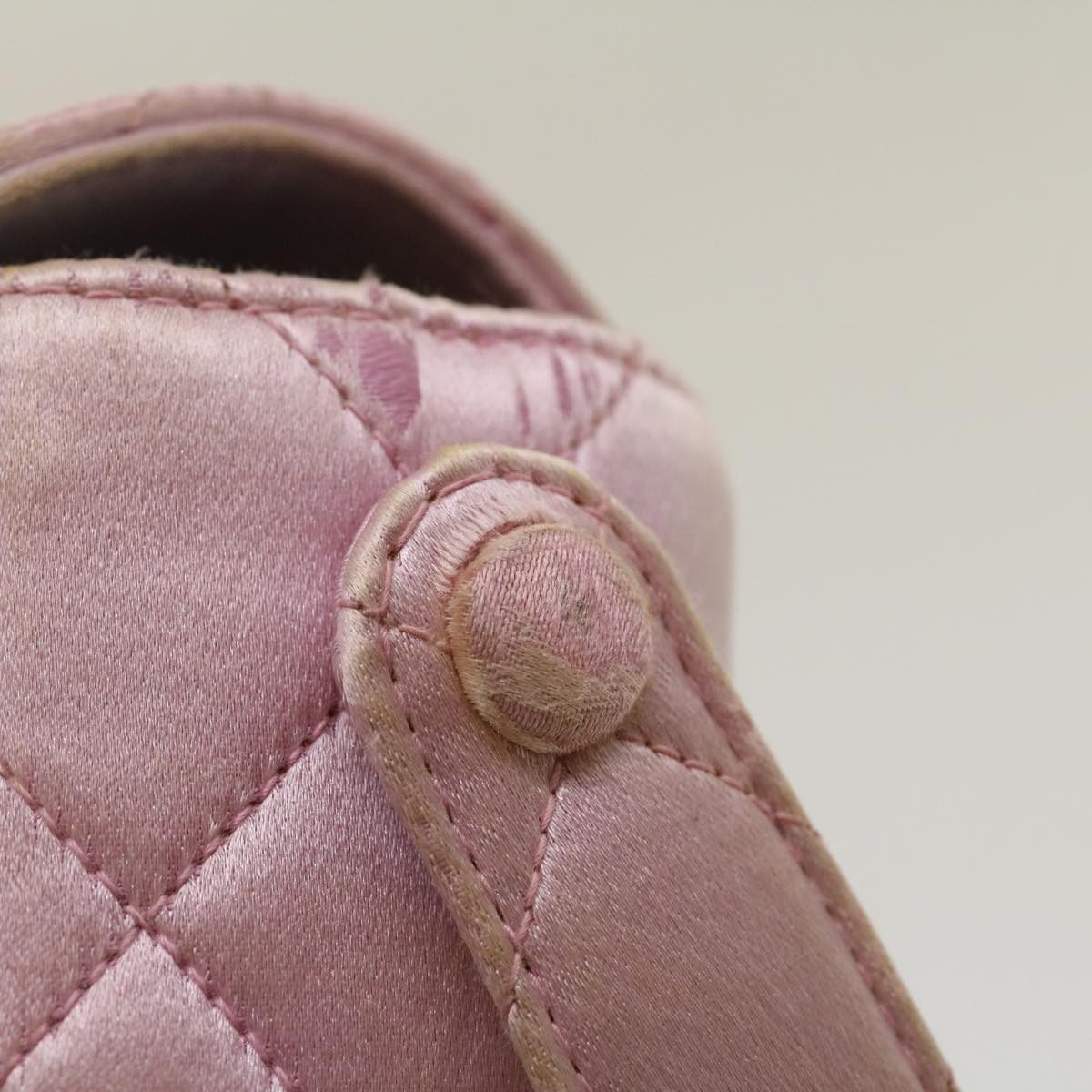 CHANEL Matelasse Hand Bag Silk Satin Pink CC  29999A
