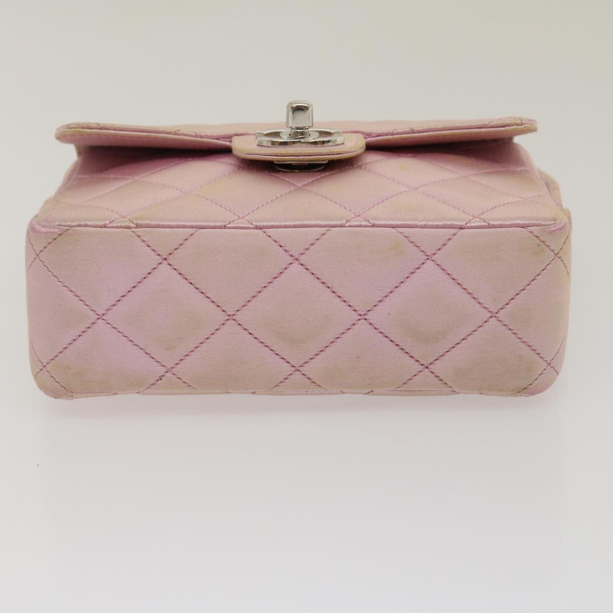 CHANEL Matelasse Hand Bag Silk Satin Pink CC  29999A