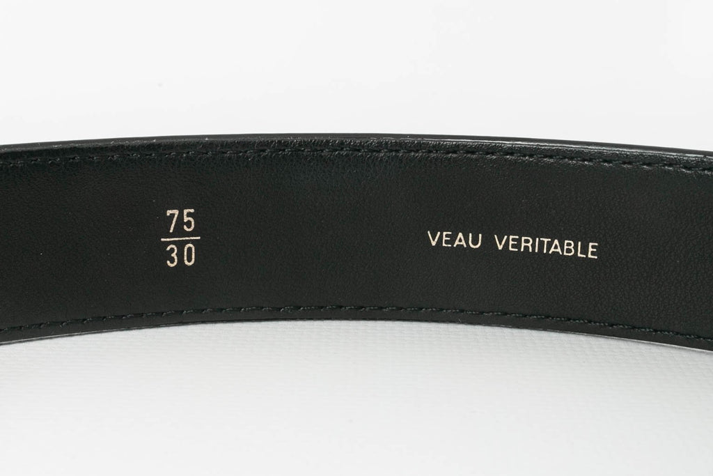 Ceinture en cuir noir Chanel