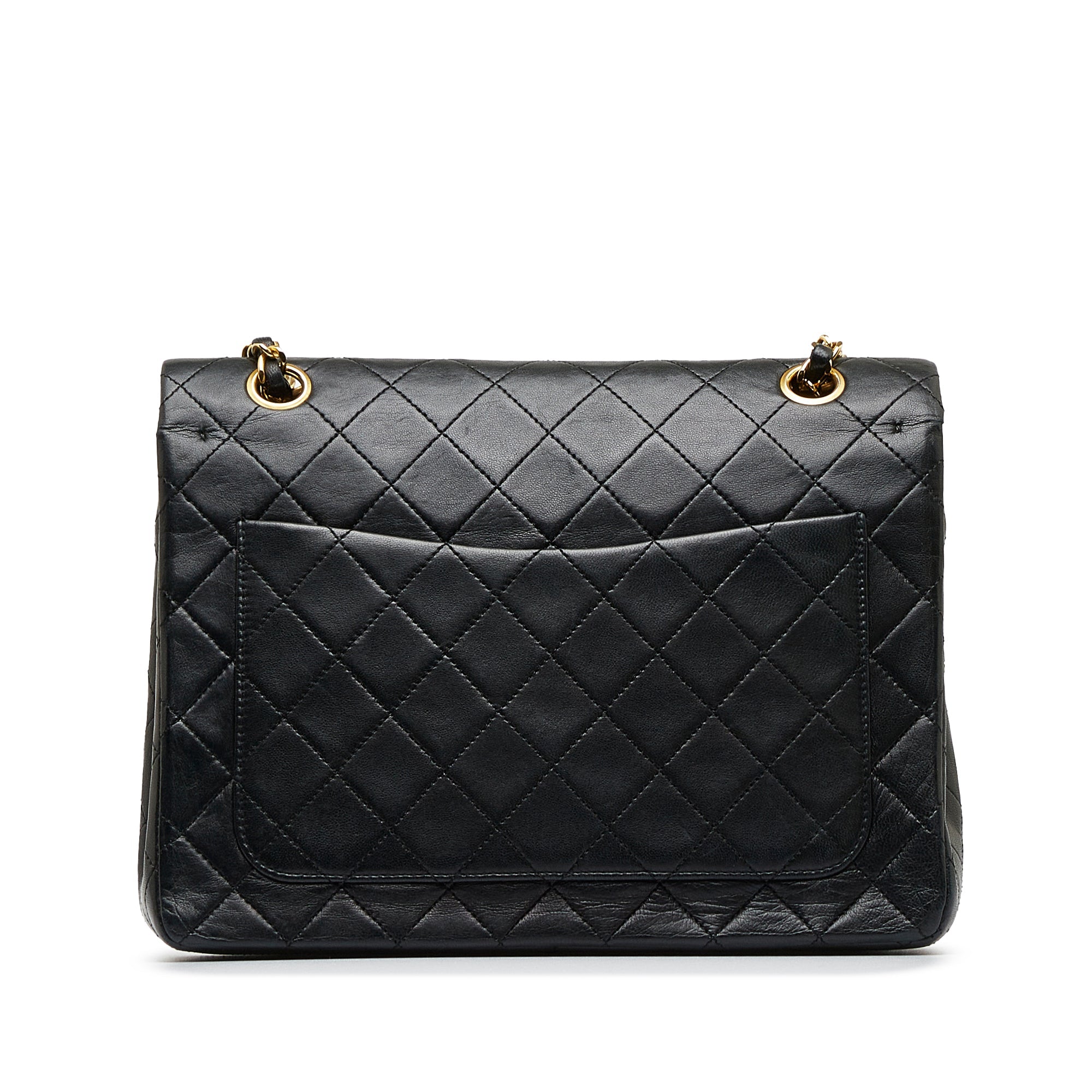 CHANEL Medium Tall Classic Lambskin Double Flap Shoulder Bag