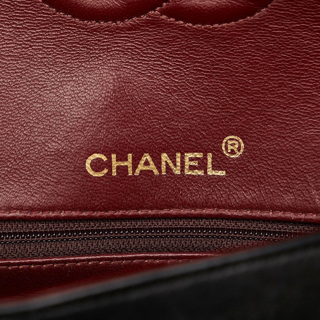 CHANEL Medium Tall Classic Lambskin Double Flap Shoulder Bag